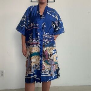 Japanese Kimono-Inspired Silky Robe